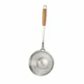 Rvs schuimspaan met houten handvat, 42.8cm lengte 16cm diameter voor keuken frituren en hete pot. - 16cm Zonder Haak