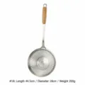 Roestvrijstalen keukenschuimspaan met houten handvat, 18cm vergiet voor frituren en koken. - 18cm Zonder Haak