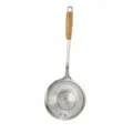 Stainless Steel Skimmer Strainer with Wooden Handle Hook Style 43cm Colander Tool - 16cm With Hook