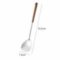 Roestvrijstalen spatel met houten handvat voor thuis keuken koken grote 33.5cm lang - Kleine Spatel / 304 roestvrij staal