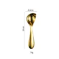 Gouden roestvrijstalen ijslepel, 16cm staande desserlepel voor keuken en tafelgebruik. - Ronde Handvat Ijslepel / Goud