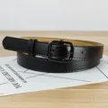 Schicker Damen PU Ledergürtel in Schwarz mit quadratischer Metallschnalle für elegante Looks. - Kaffeebraun / 105cm
