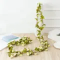 Guirlande de vigne de fleurs de rose artificielles pour décoration murale mariage maison. - Pivoine d'Automne Blanc