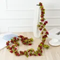 Guirlande de fleurs artificielles de roses rouges pour mariage déco maison arrière-plan 1pc - Pivoine d'Automne Bordeaux