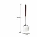 Stainless steel spatula with walnut handle, durable kitchen cooking tool 39.3cm. - Chinese Spatula