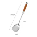 Roestvrijstalen wokspatel met houten handvat keukenhulpmiddel 38.5cm lang duurzaam kookgerei - 316L Roestvrijstalen Spatel (Vierkant) / 38.5x10cm