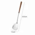 Roestvrijstalen schuimspaan met houten handvat, handig keukenhulpmiddel, 33.5cm. - Kleine Bakspatel / 304 roestvrij staal
