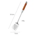 Roestvrijstalen sleufspatel met houten handvat, 39.5cm keukengerei kookgereedschap. - 316L Roestvrijstalen Bakspatel (Vierkant) / 39.5x7.8cm