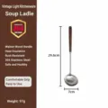 Stainless steel soup ladle with walnut wood handle, durable kitchen cooking spoon, 29.6cm. - Small Ladle