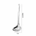 Stainless steel soup ladle with long handle and hanging hole, 23.5cm length, silver finish. - Smooth Handle Spoon / Natural