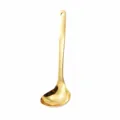 Gold stainless steel soup ladle with long handle and hanging hole, elegant kitchen spoon. - Smooth Handle Spoon / Gold