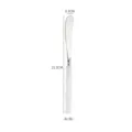 Stainless steel butter knife with white bamboo handle, 21.2cm western dining tableware. - Transparent White - Round Knife