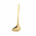 Gold 304 stainless steel slotted soup spoon with hanging hole for kitchen hot pot cooking use. - Smooth Handle Colander / Gold