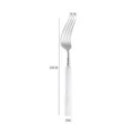 Luxury 304 stainless steel dinner fork with white bamboo handle elegant kitchen tableware - Transparent White - Dinner Fork