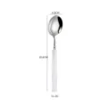 Luxury 304 stainless steel spoon with white bamboo handle, elegant western tableware SKU. - Transparent White - Round Spoon