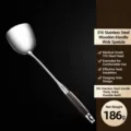 Premium 316 stainless steel cooking spatula with ergonomic wooden handle for kitchen use. - 316 Stainless Steel Colorful Wood Handle Spatula