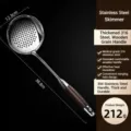 Stainless steel slotted spoon with wooden handle kitchen skimmer cooking colander tool - 316 Stainless Steel Colorful Wood Handle Slotted Spoon