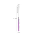 Stainless steel butter knife with purple bamboo handle, elegant western cutlery, 21.2cm size. - Purple - Round Knife