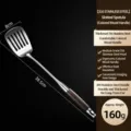 Stainless steel slotted spatula with wooden handle, durable kitchen cooking tool for home use. - 316 Stainless Steel Colorful Wood Handle Slotted Spatula