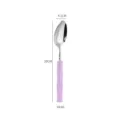 Stainless steel spoon with purple bamboo handle, elegant 20cm western tableware for dining. - Purple - Dinner Spoon