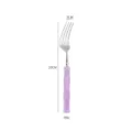 High quality stainless steel dinner fork with purple bamboo handle table cutlery 20cm 39g - Purple - Dinner Fork