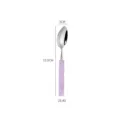 Stainless steel spoon with purple bamboo-shaped handle, elegant western tableware SKU. - Purple - Tea Spoon
