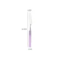 Stainless steel steak knife with purple bamboo handle, 16.5cm length, elegant cutlery. - Purple - Butter Knife