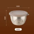 RVS sausbakje met deksel 80ml kruidenbakje kleine metalen container voor saladedressing en dips - Khaki