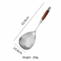 Espumadera de cocina de acero inoxidable con mango de madera para filtrar fideos - Colador de Gota de Madera de Palo de Rosa 304 (Grande)