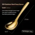 Gouden 304 roestvrijstalen soeplepel, verdikt servies met lang handvat voor keuken. - Kleine Soeplepel / Goud