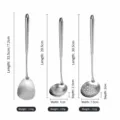 Mini 304 stainless steel kitchen utensil set including spatula soup ladle and slotted spoon. - 3-Piece Cookware Set (Spatula, Spoon, Slotted Spoon)