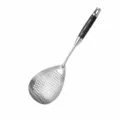 Stainless steel colander slotted spoon kitchen cooking tool with wooden handle medium - 201 Ebony Wood Drop Colander (Small)