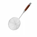 Stainless steel skimmer with wooden handle, 45cm kitchen wire mesh food strainer for frying. - Wire Colander 18cm (304 Rosewood Handle)