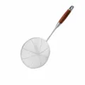 Professional Stainless Steel Kitchen Skimmer Strainer Wire Mesh Fry Oil Filter Tool - Wire Colander 20cm (304 Rosewood Handle)
