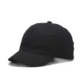 Classic black short brim baseball cap for men and women, stylish soft top outdoor sun hat. - Adjustable / Black