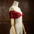 Châle enveloppant en satin bordeaux découpe épaules, accessoire de vêtement bustier de robe de soirée. - Taille unique / Rouge