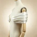 Étole satinée épaules dénudées accessoire robe de soirée blanche, élégant cache-épaules. - Taille unique / Ivoire