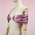 Femmes satin châle épaules dénudées envelopper rose robe de soirée cache-seins - Taille unique / Vieux rose