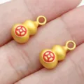 Ciondolo zucca oro smalto moneta rossa accessorio gioielli DIY collana orecchino - Zucca Moneta Oro Opaco Antico (22750) / 1 Pezzo (16x8mm) / Rosso