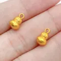 Ciondolo a forma di zucca d'oro portafortuna stile cinese accessorio per gioielli - Zucca Moneta Oro Opaco (28494) / 1 Pezzo (10x6x6mm) / Tinta unita
