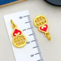 Ciondolo a zucca oro antico stile cinese goccia d'olio per gioielli fai da te collana orecchini - Ciondolo Zucca Abaco Doppia Faccia (22547) / 1 Pezzo (22x11mm) / Oro Antico