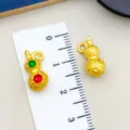 Ciondolo a zucca placcato oro stile cinese accessori per gioielli fai da te collana fortuna - Ciondolo Zucca Verde (22574) / 1 Pezzo (16x8mm) / Verde