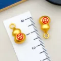Ciondolo zucca dorato con moneta in smalto rosso per creazione gioielli fai da te e collane. - Zucca Moneta di Rame (22750) / 1 Pezzo (16x8mm) / Rosso
