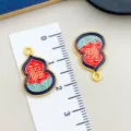 Stile cinese antico smalto zucca metallo pendente DIY gioielli accessori fortuna - Zucca Fu Doppia Faccia (22808) / 1 Pezzo (20x13mm) / Rosso