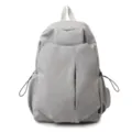 Japanese minimalist grid backpack for men, large capacity commuter travel school daypack. - Gray