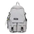 Casual waterproof backpack grey grid school bag for students and travel big capacity - Single Bag / Gray