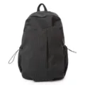 Men's Japanese style grid backpack, large capacity casual daypack for commuting, travel, and school. - Black