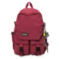 Vintage plaid canvas backpack for students, large capacity casual travel school bag. - Single Bag / Red