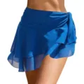 Königsblau doppelten Schichten Chiffon Strandrock sexy rüschen Wickelrock für Sommer - Einheitsgröße / Saphirblau