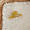 Amber acetate hair claw clip detail view, stylish Korean design for elegant daily hairstyles. - 6cm / Mustard Yellow